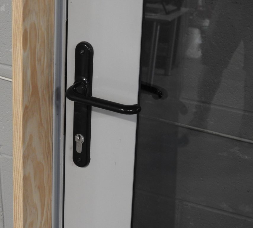 Silver Pearl Aluminium Door - Opens In From Right