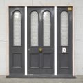 Wooden Villa Style Entry Door With Sidelights