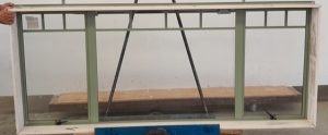 Mist green aluminium twin awning window