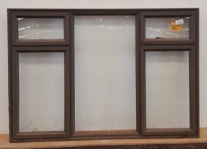 Brown aluminium awning and casement window