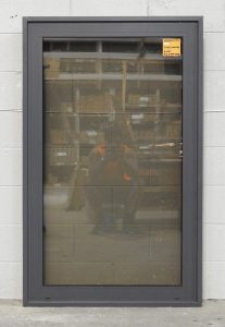 Denim Blue Aluminium Fixed Window - Cedar/Rimu Liners