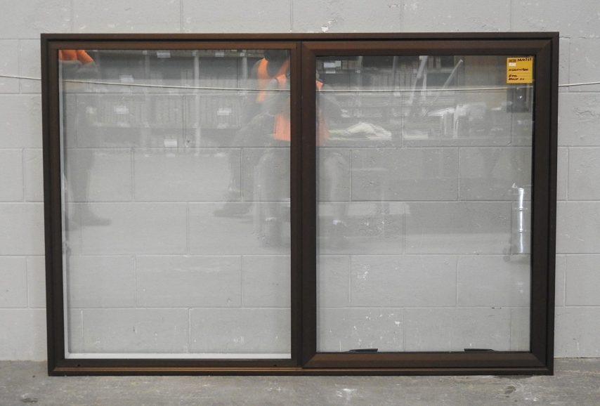 Bronze Aluminium Single Awning Window - Double Glazed