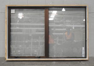 Bronze Aluminium Single Awning Window - Double Glazed