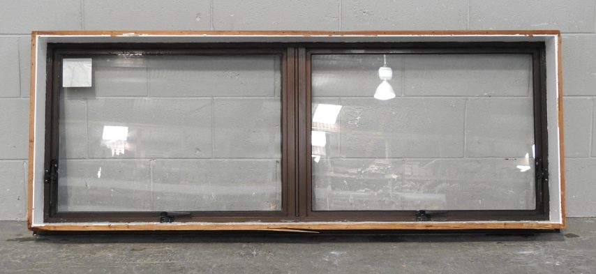 Bronze Aluminium Double Awning Landscape Window