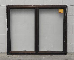 Bronze Aluminium Double Awning Window with Obscure Glass
