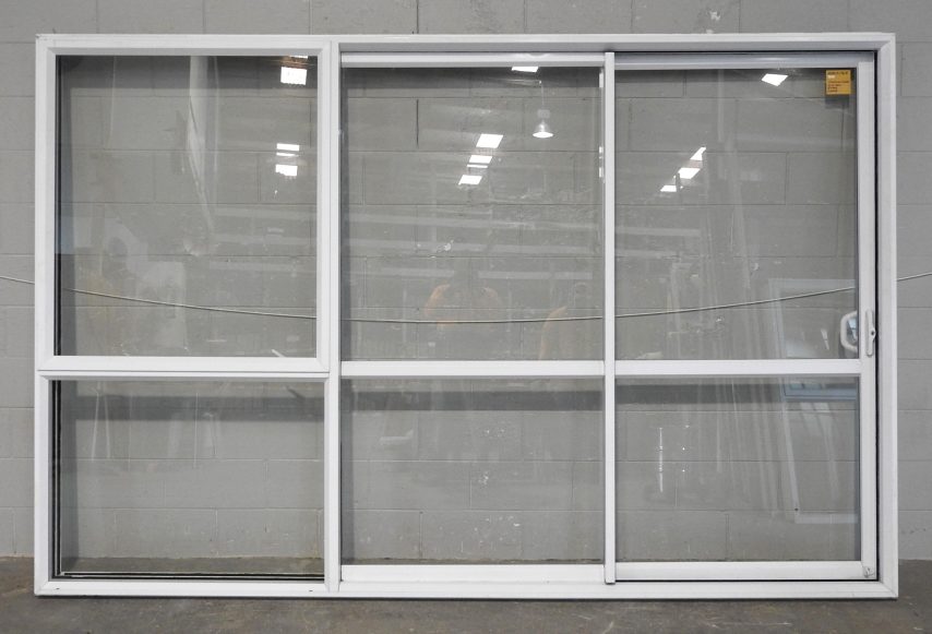 White Aluminium Stacker Sliding Door With Awning Window