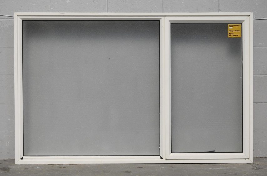 Off White Aluminium Single Awning Window - Obscure Glass