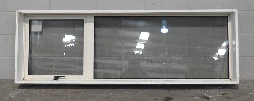 Off White Aluminium Single Awning Landscape Window DG