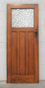 Wooden Bungalow Internal 3 Panel Door With Glass - Unhung