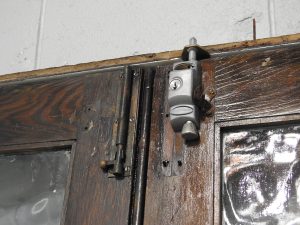 Wooden Bungalow Double 5 Light Entry Doors Hung in Frame