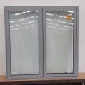 New Silver pearl aluminium double glazed twin window