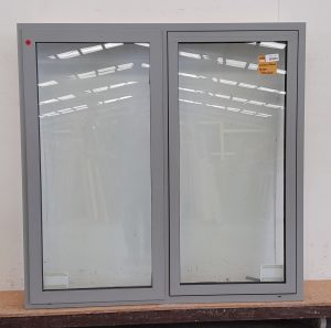 New Silver pearl aluminium double glazed twin window