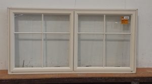 Cream aluminium twin awning window