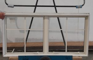 Cream aluminium twin awning window