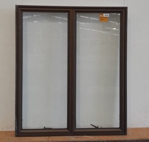 Dark bronze aluminium twin awning window