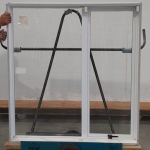 White aluminium single awning window