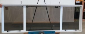 White aluminium twin awning window
