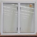 White aluminium twin casement window