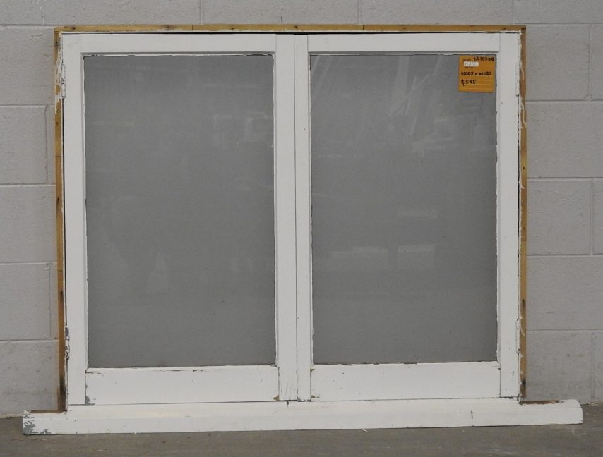 Wooden French Window - No Centre Mullion - Obscure Glass