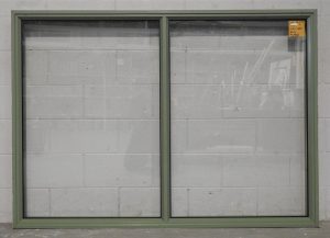 Mist green Aluminium fixed 2 pane window - does not open