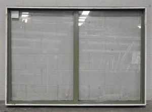 Mist green Aluminium fixed 2 pane window - does not open