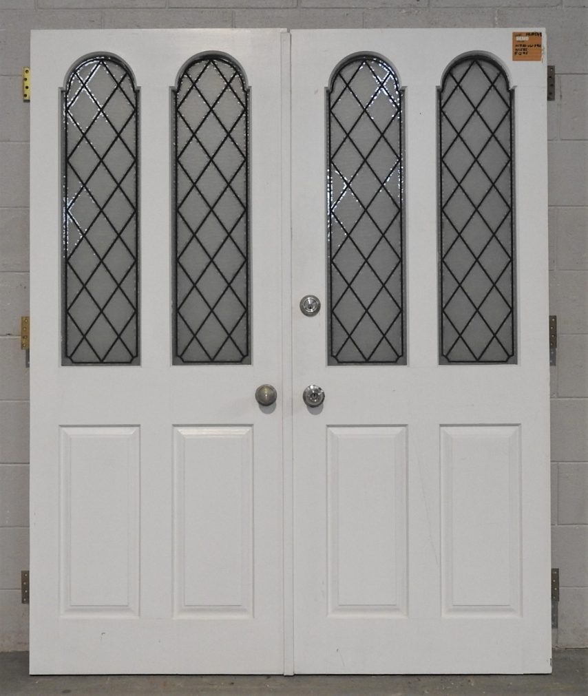 pair of villa style Wooden exterior entry doors - unhung