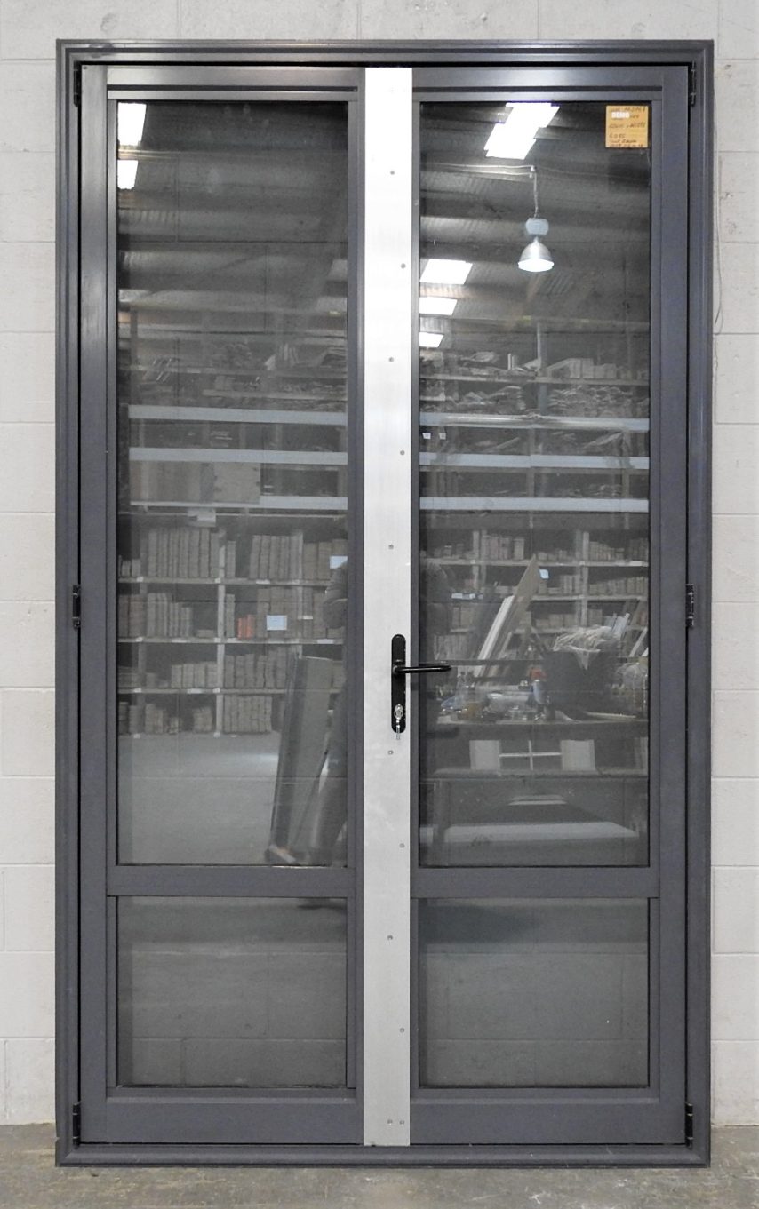 Denim Blue Aluminium French Doors - Double Glazed