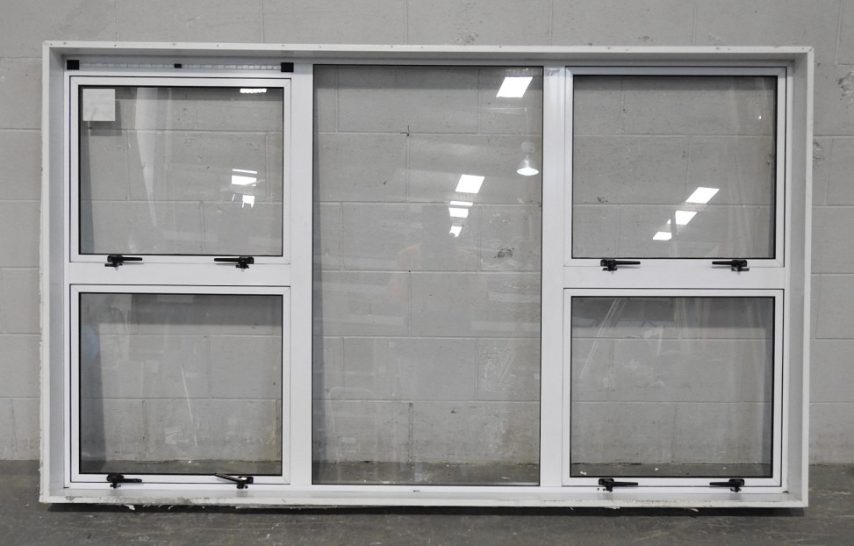 White Aluminium Awning Window - Four Opening Sashes