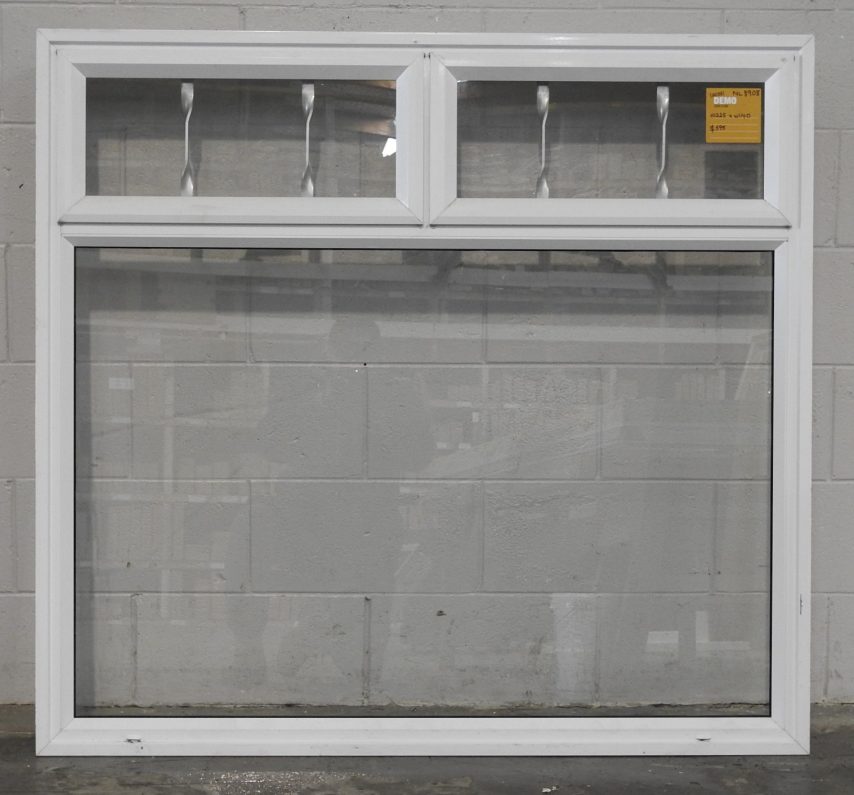 White Aluminium double awning window with security bars