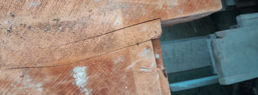 Recycled macrocarpa timber beam