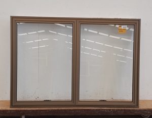 Light bronze aluminium twin awning window