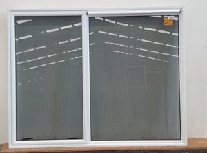 White aluminium single awning window