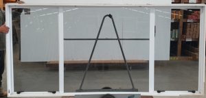 White aluminium twin awning window