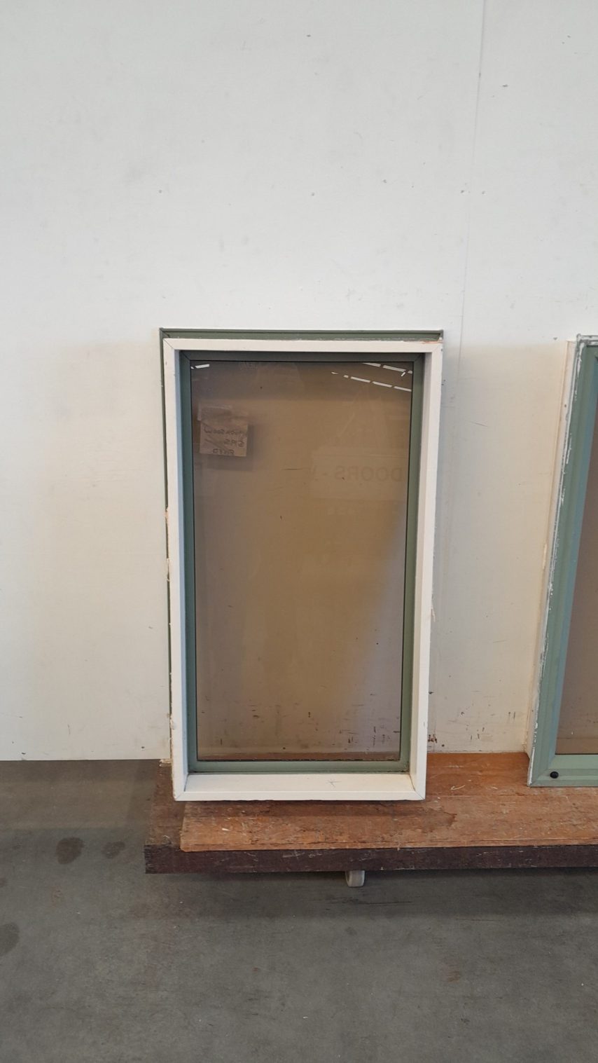 Mist green aluminium fixed window