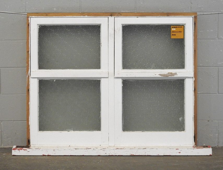 Wooden Double Awning Window With Obscure Glass