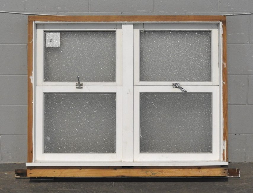 Wooden Double Awning Window With Obscure Glass