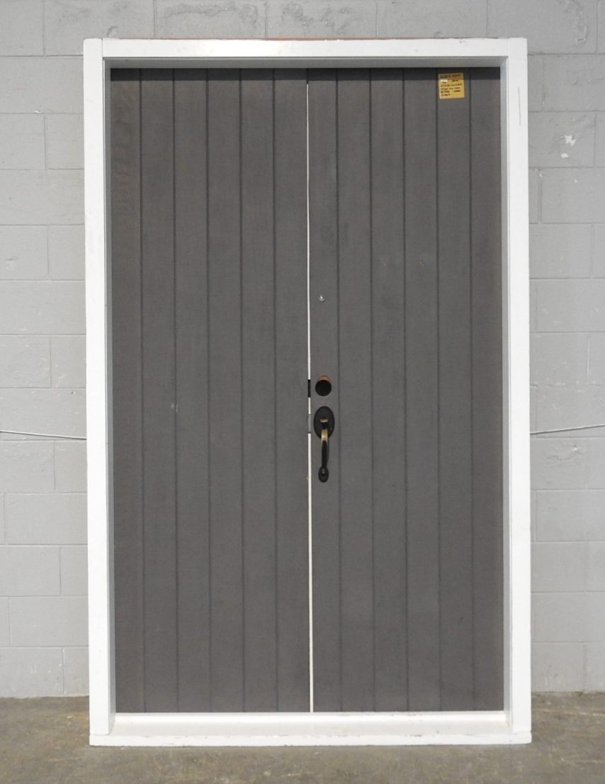 Tall Wooden (Cedar) Exterior Double Doors In Frame