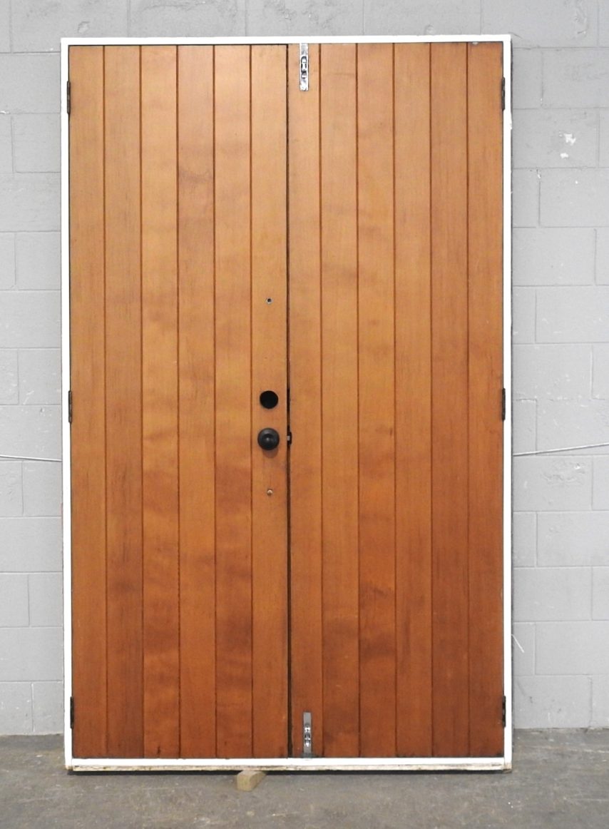 Tall Wooden (Cedar) Exterior Double Doors In Frame