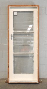 Wooden Exterior 3 Light Door Hung in Frame - Opens Out