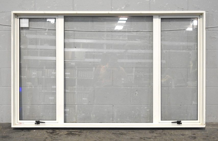 Off White Aluminium Double Awning Window