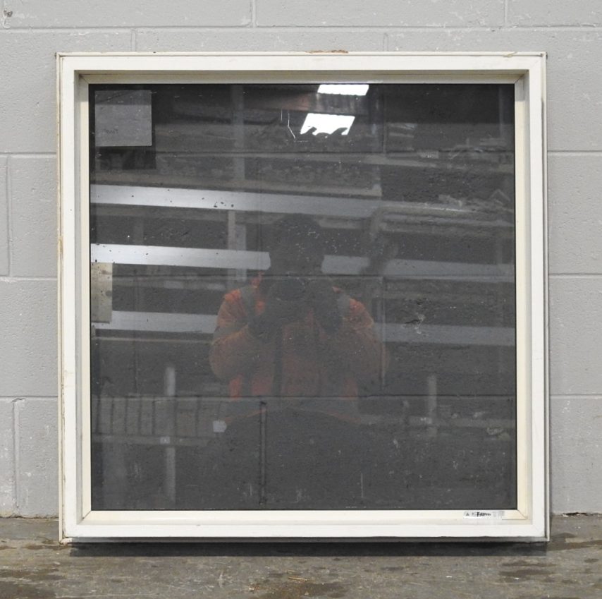 Off White Aluminium Fixed Window With Tinted Glass