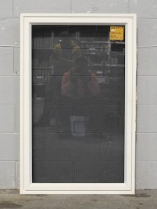 Off White Aluminium Single Awning Portrait Window