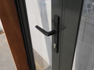 Tall Narrow Karaka Green Aluminium French Doors