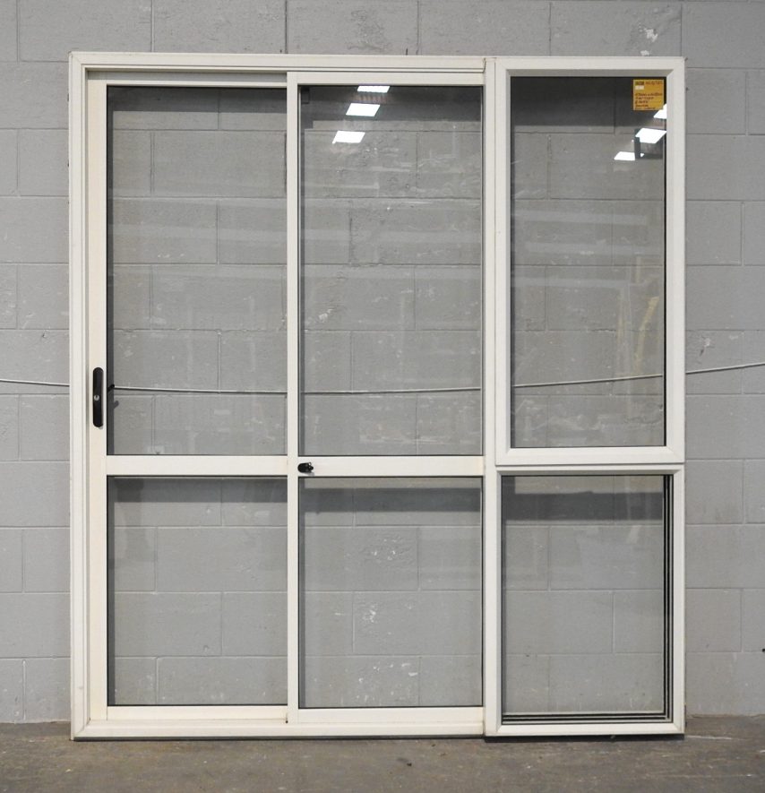 Off White Aluminium Stacker Sliding Doors