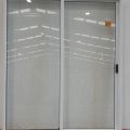 White aluminium sliding door