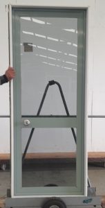 Grey aluminium single door