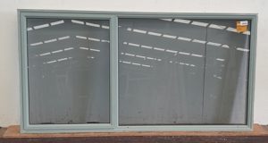 Grey aluminium single awning window