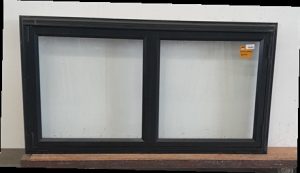 Black aluminium 2 leaf bifold window