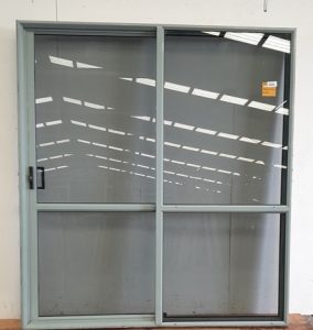 Grey aluminium sliding door