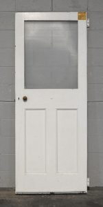 Wooden Bungalow 2 Panel Door With Glass Upper